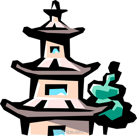 Pagoda Royalty Free Vector Clip Art Illustration - Pagoda Royalty Free Vector Clip Art Illustration (480x476)