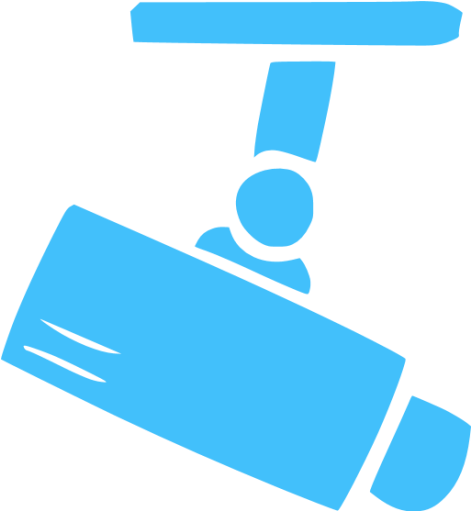 Caribbean Blue Security Camera 2 Icon - Camera Icon Blue White (512x512)