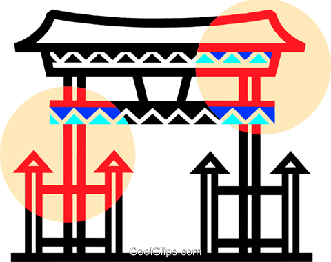 Asian Pagoda Royalty Free Vector Clip Art Illustration - Asian Pagoda Royalty Free Vector Clip Art Illustration (480x380)