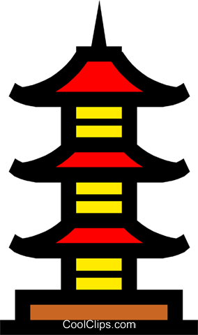 Pagoda Symbol Royalty Free Vector Clip Art Illustration - Pagoda Clipart (284x480)