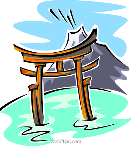 Pagoda Gateway Royalty Free Vector Clip Art Illustration - Pagoda Gateway Royalty Free Vector Clip Art Illustration (430x480)