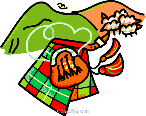 Scottish Kilt With Sheep Royalty Free Vector Clip Art - Clip Art (480x383)