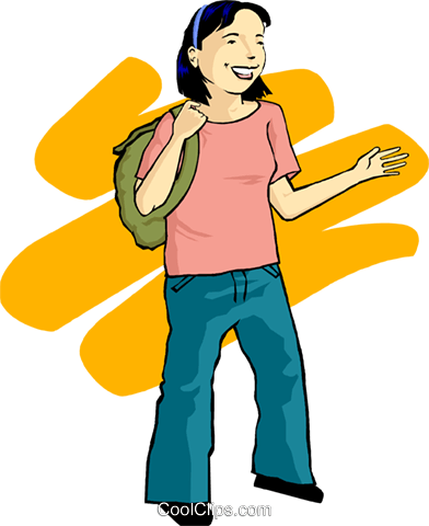 Teenage Girl Royalty Free Vector Clip Art Illustration - Teenage Girl Clip Art (392x480)