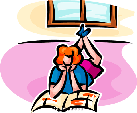 Girl Reading A Magazine Royalty Free Vector Clip Art - Ragazza Che Legge Png (841x700)