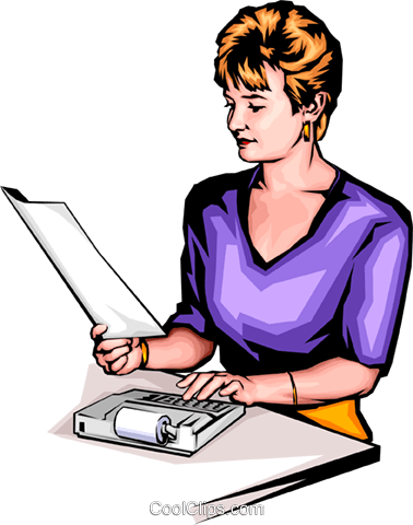 Woman With Calculator Royalty Free Vector Clip Art - Fertility Awareness (378x480)