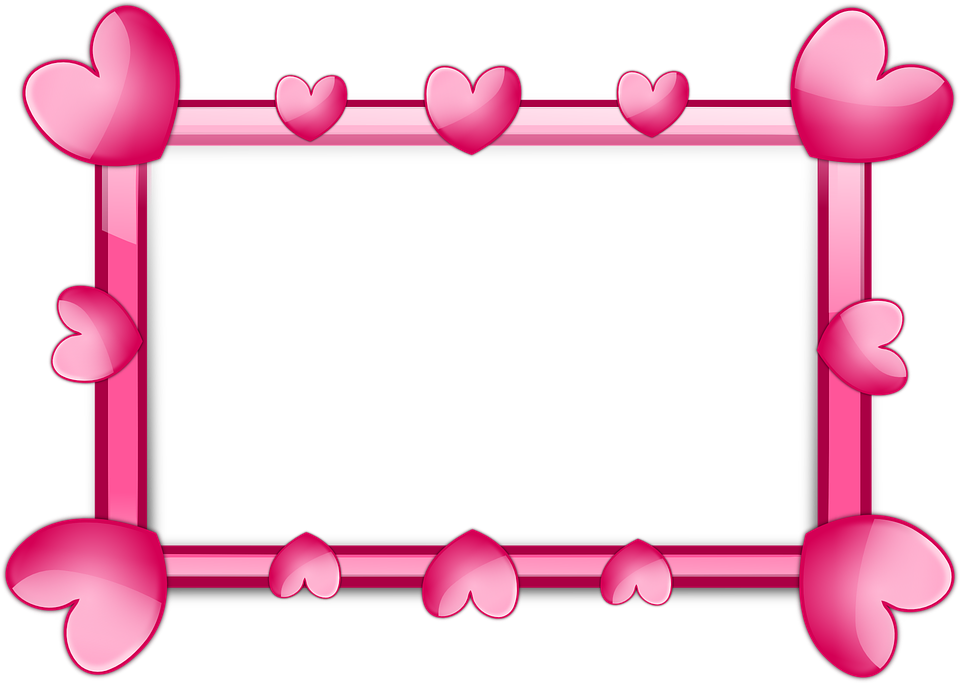 Original Png Clip Art File Pink Hearts Frame Svg Images - Pink Frame Border Png (960x683)