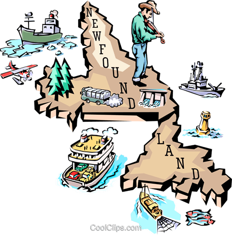 Newfoundland Map Royalty Free Vector Clip Art Illustration - Newfoundland Clipart (472x480)