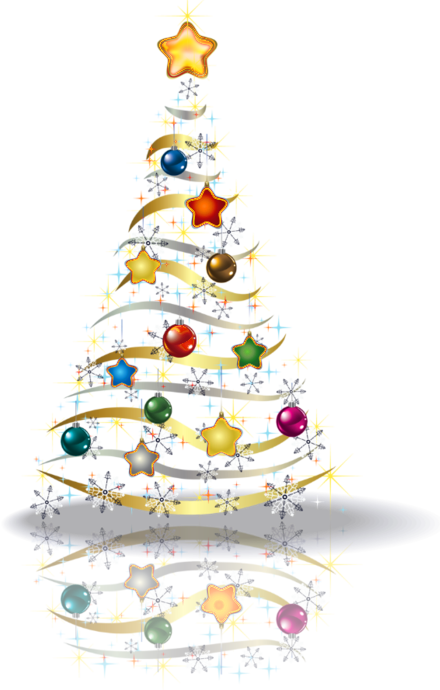Christmas Tree Clipart Transparent - Sapin De Noel Png (440x690)