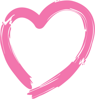 Pink Heart Outline - Pink Heart Jpg (382x400)