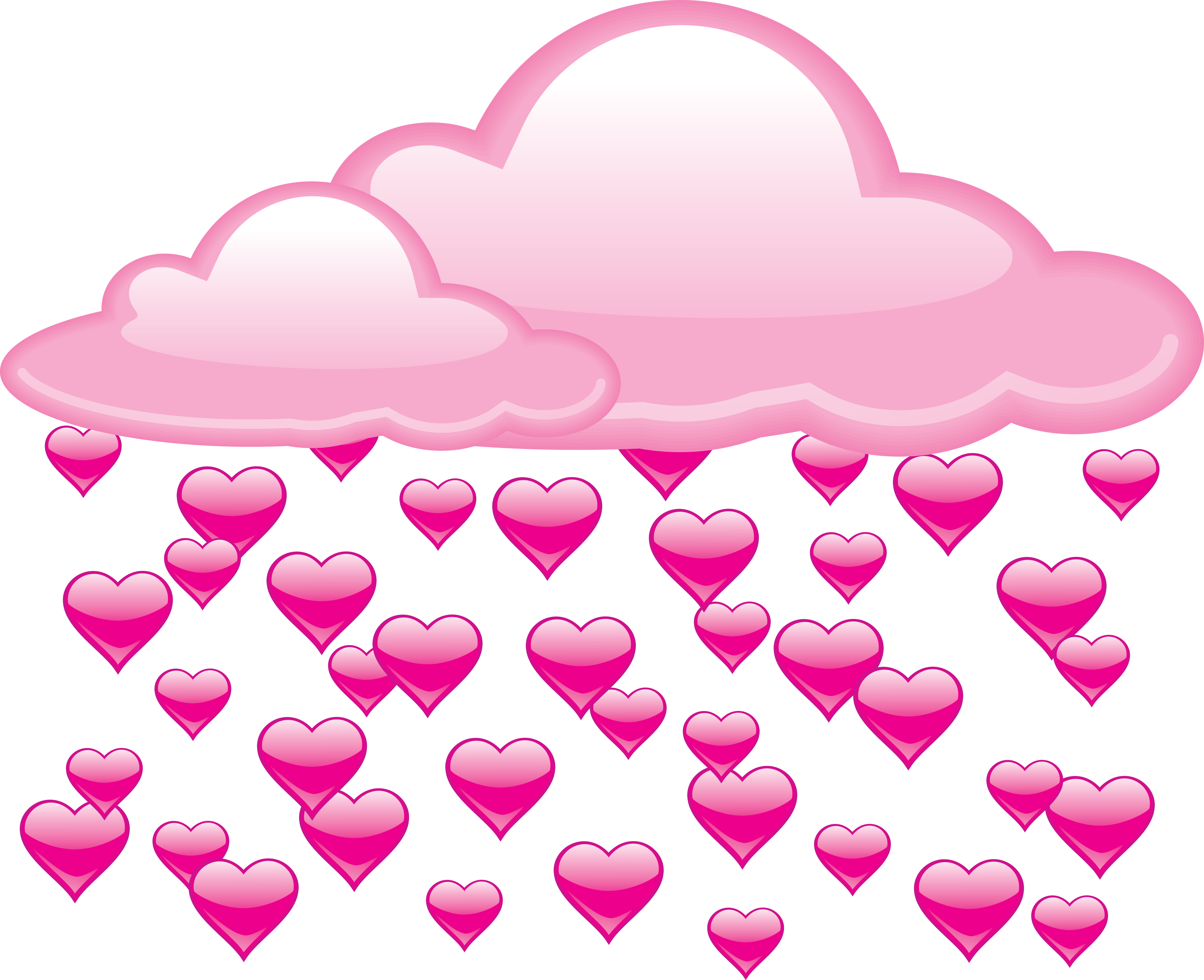 Rain Love Heart Clip Art - Nuvem Chuva De Benção Png (5140x4185)