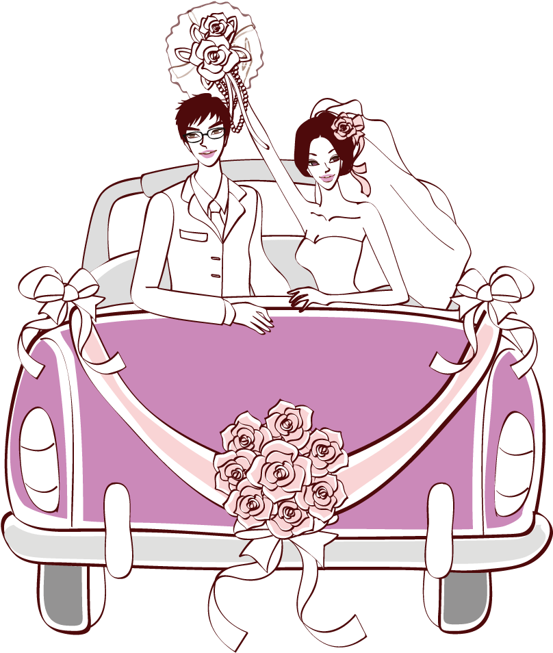 Wedding Invitation Marriage Clip Art - Wedding Car Clip Art (1001x1001)