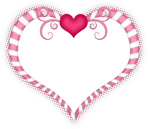 Pink And White Heart - Heart (500x434)