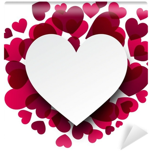 Valentine's Background With Pink Hearts - Folienballons Bedrucken Name & Alter - Herzen (rot) (400x400)