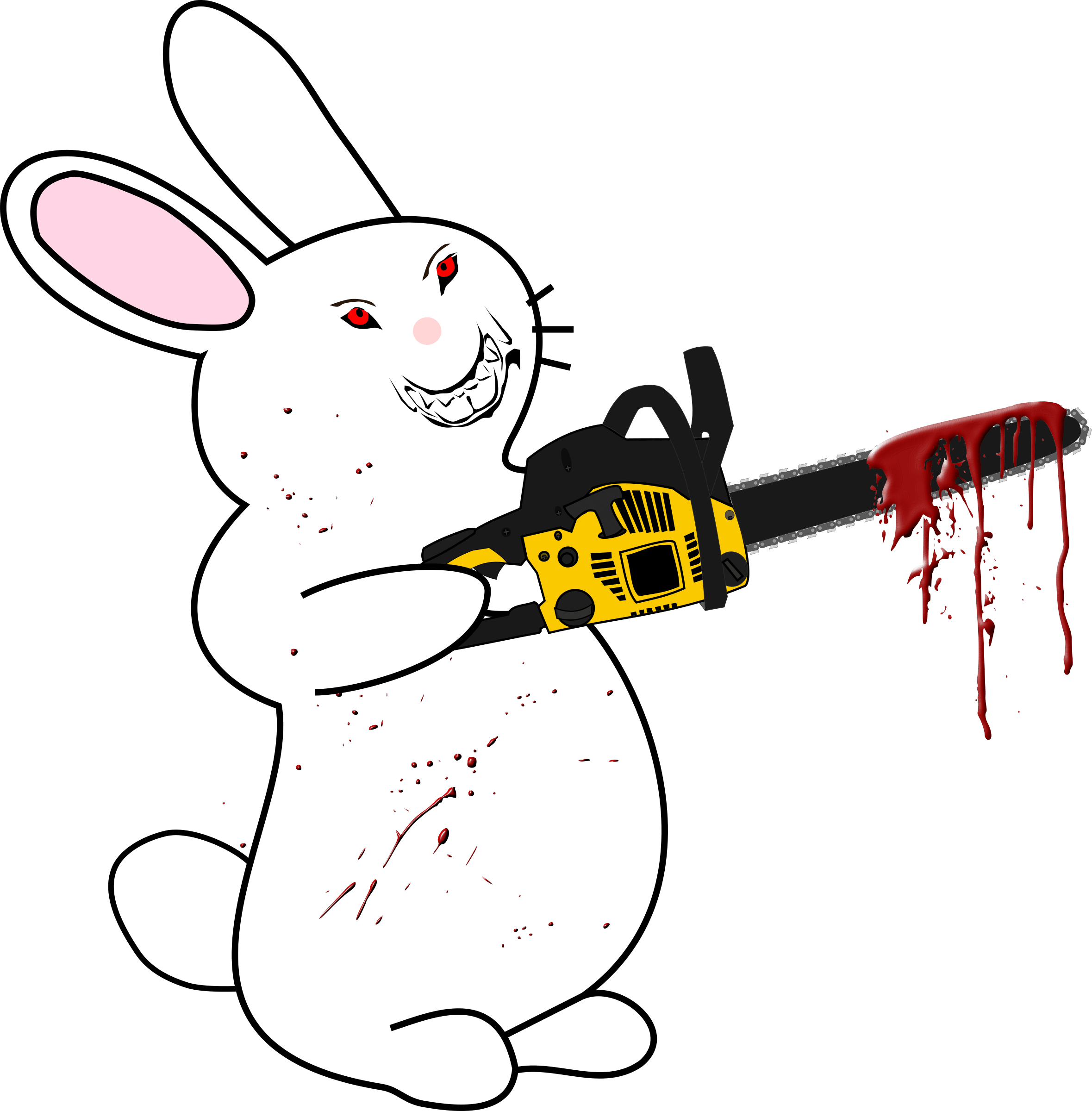 Clipart - Bunny With Chainsaw (2359x2400)