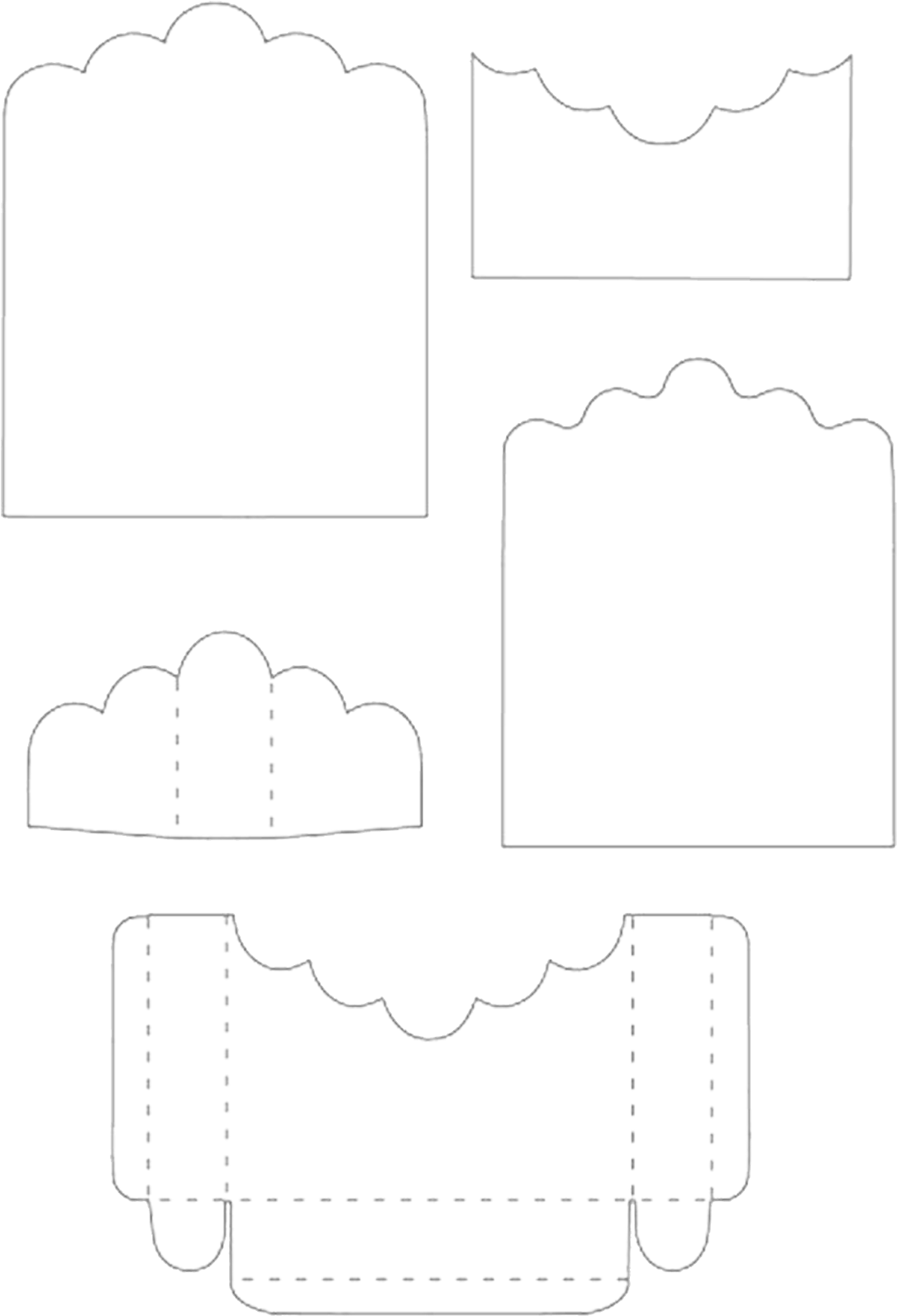 Open Box For Candies Set - Caixa Porta Bis Molde (1131x1600)