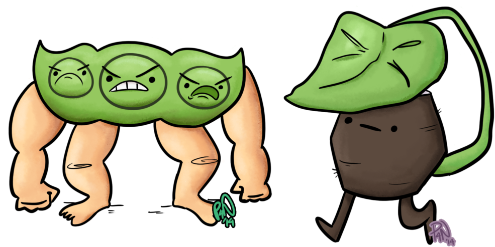 Peas Knees 'n Taro Guy By Pickles 4 Nickles - Cartoon (1024x521)