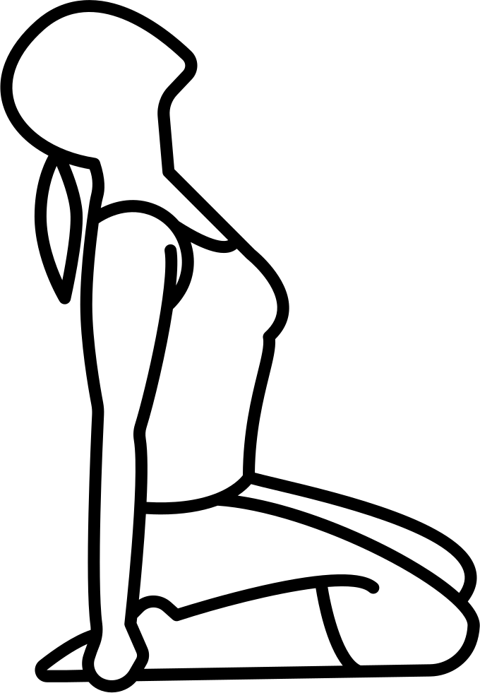 Woman On Her Knees Looking Up Comments - Line Art (680x981)