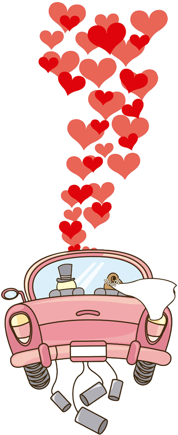 Wedding Invitation Marriage Royalty-free Clip Art - Just Married Photo Car (729x1000)