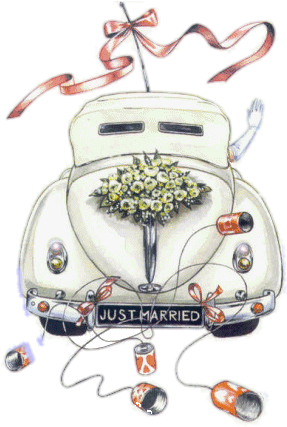 Wedding Car - Animated Just Married (300x426)