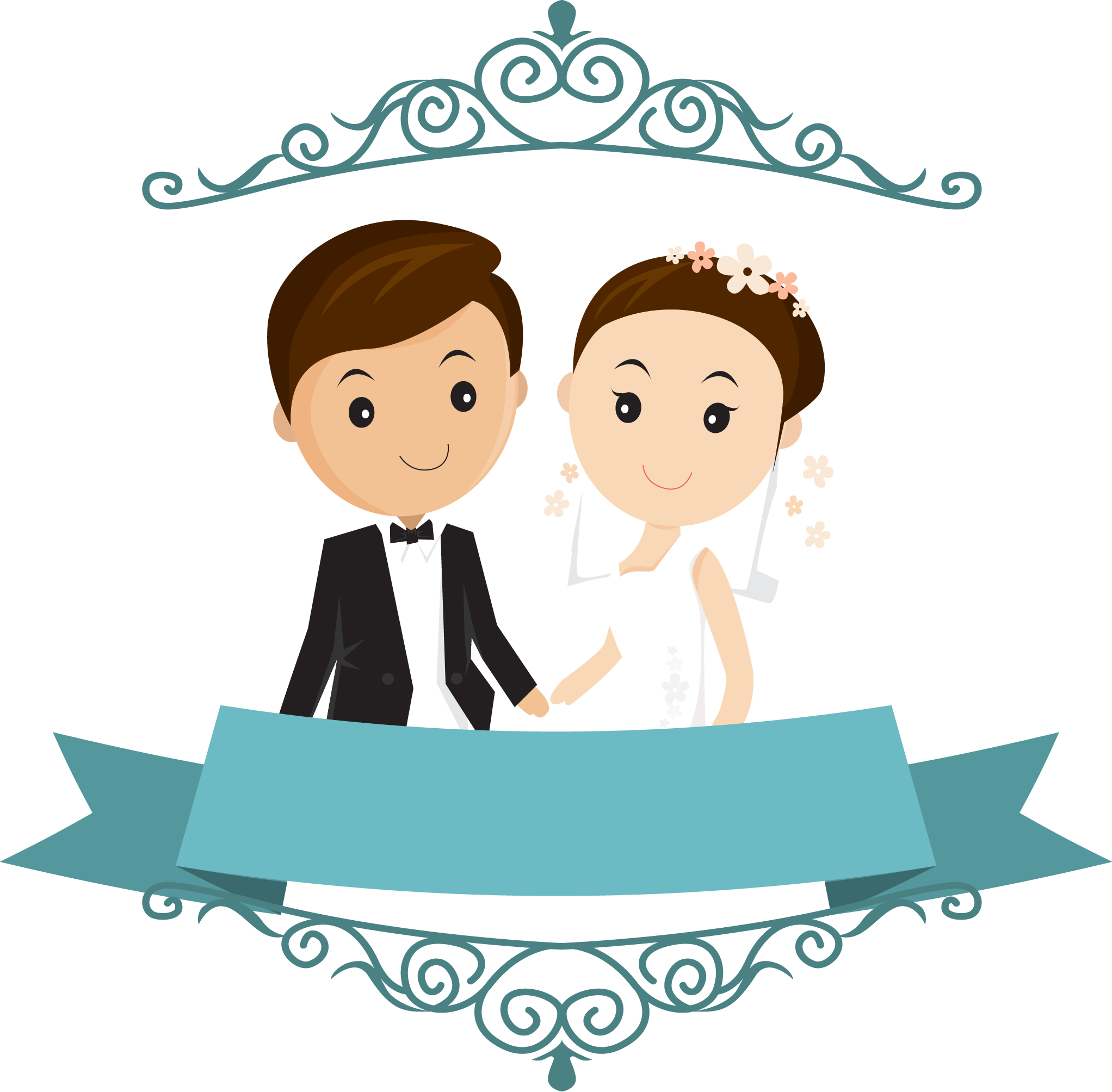 Clipart Cartoon Wedding - Invitaciones De Boda Para Editar (2044x2008)