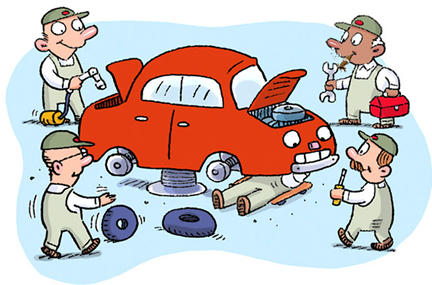 Funny Mechanic Clipart - Png Car Repair Clipart (434x393)