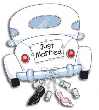 Scrap With Sandra - Just Married Clipart (351x400)