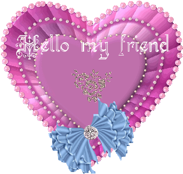 Hello My Friend Friendship Pink Heart Animated Friend - Hello My Friend Gif (400x400)