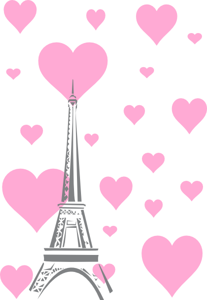 Wallpaper Lucu Pink Hearts Eiffel Tower Hi - Menara Eiffel Animasi Pink (414x599)