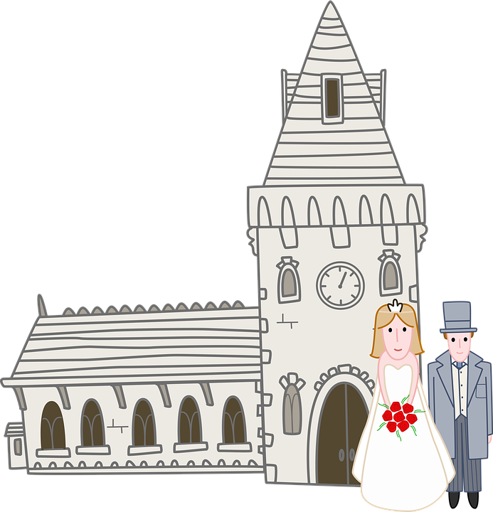 Wedding Couple Cartoon 19, Buy Clip Art - Church Wedding Cartoon (693x720)