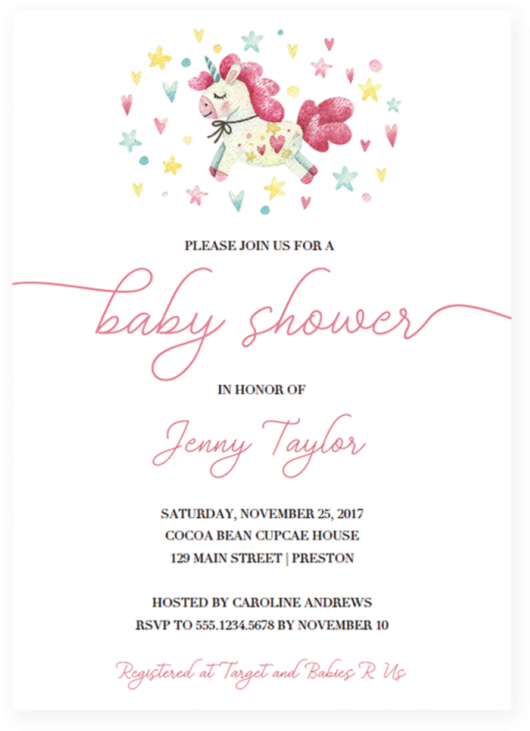 Baby Shower Templates Expin Memberpro Co Invitation - Chinela Havaiana Personalizada Unicórnio Cod: Un04 (620x775)