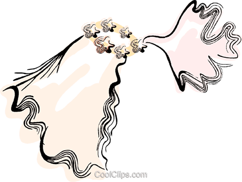 Bridal Veil Royalty Free Vector Clip Art Illustration - Wedding Veil Transparent Clipart (480x362)