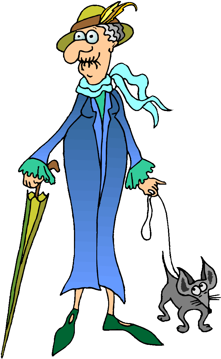 1000 Brain Woman Head Illustrations And Clip Art - Old Lady With Dog Cartoon (750x1219)