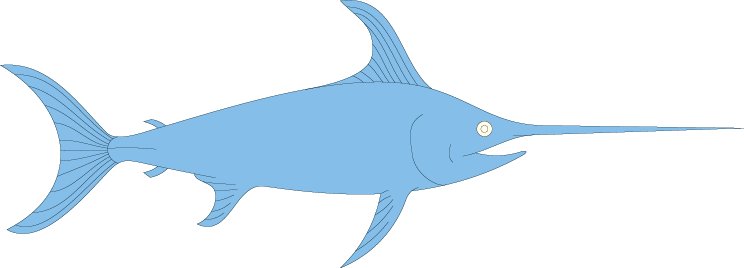 Different Fish Vector Set - Swordfish (744x268)