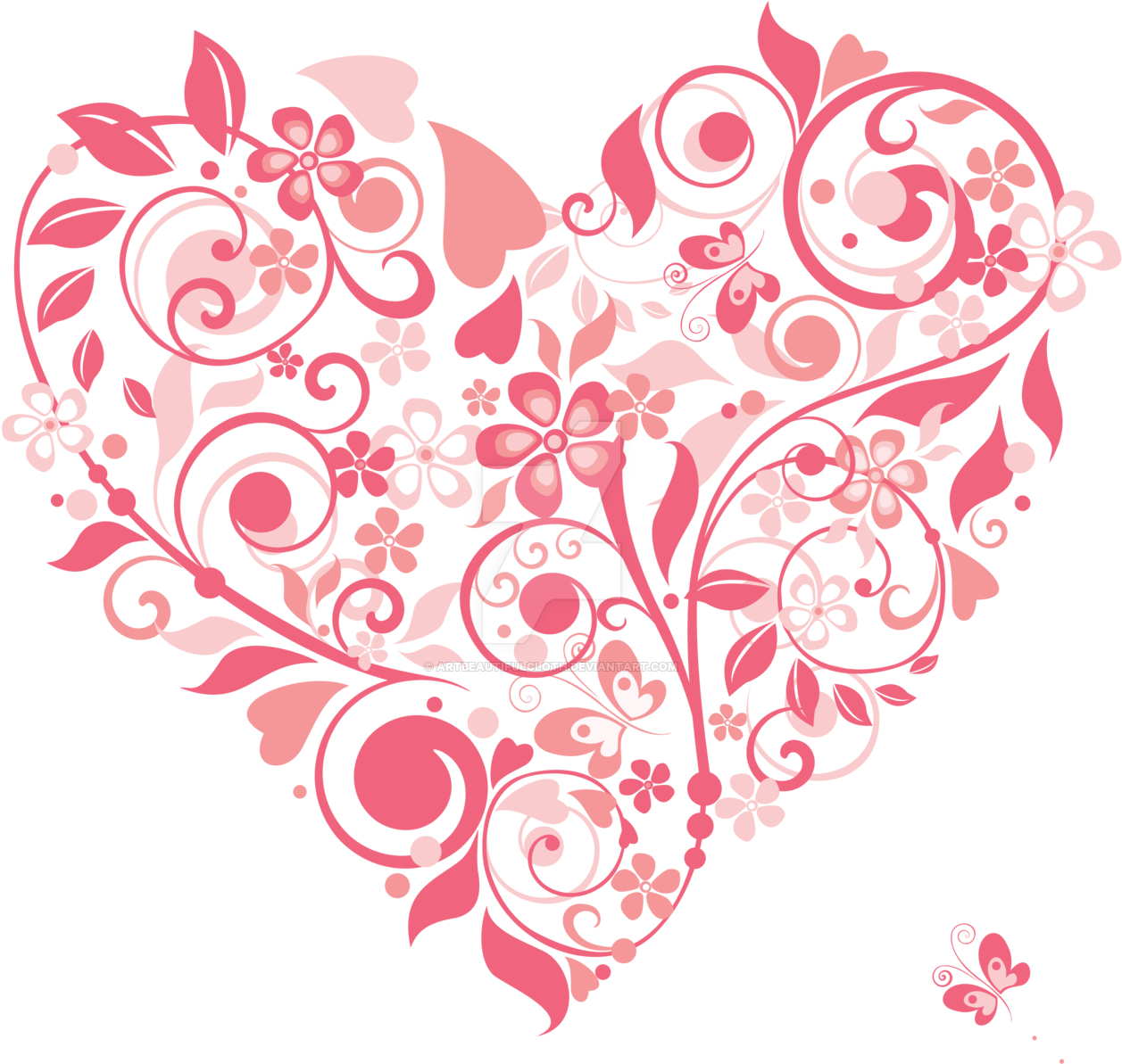 Pink Heart Pattern By Artbeautifulcloth Pink Heart - Pink Heart (1280x1192)