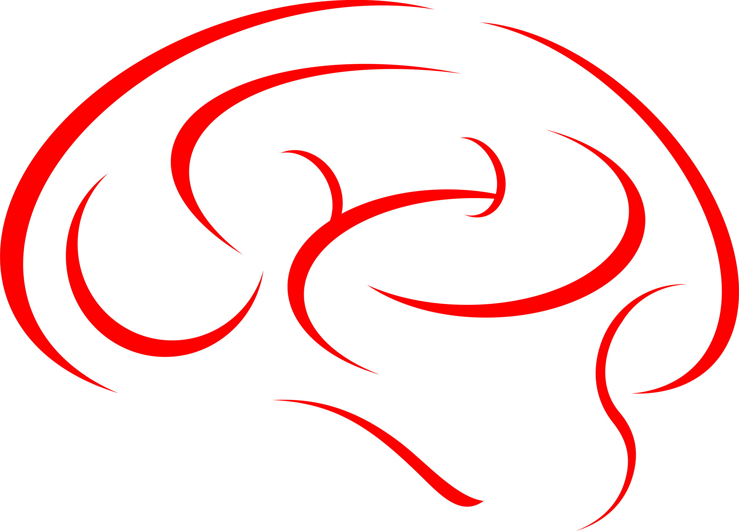 Red Clipart Brain - Siluetas De Cabezas Cerebros Png (2400x1726)