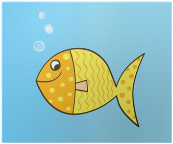 Gold Yellow Cartoon Fish - Cute Cartoon Fish (400x400)