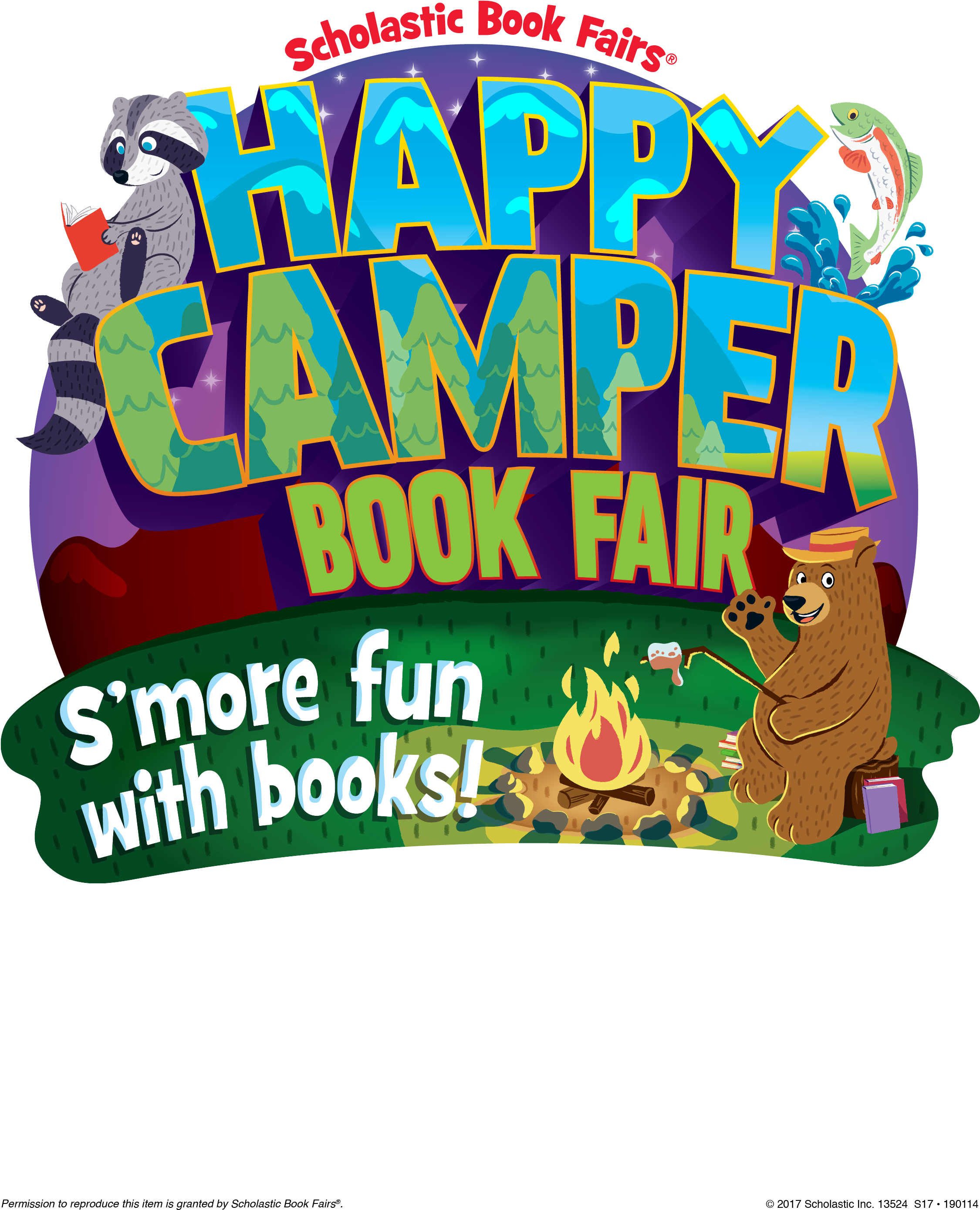 Large 190114 Happy Camper Book Fair Clip Art Logo - Illustration (2550x3300)