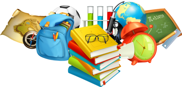 School Books And Bag Png (600x289)