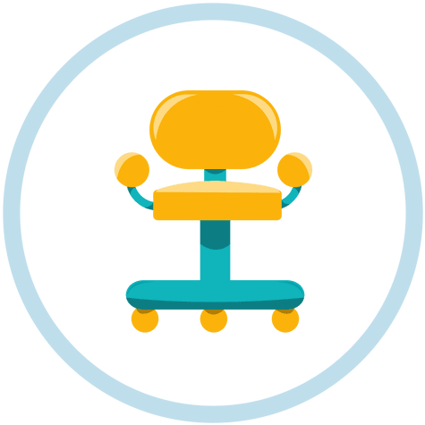Office Chair Circle Icon Transparent Png - Icono Oficina Png (512x512)