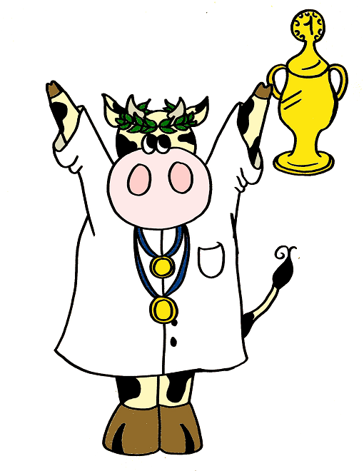Medal-cow - Cartoon (510x660)