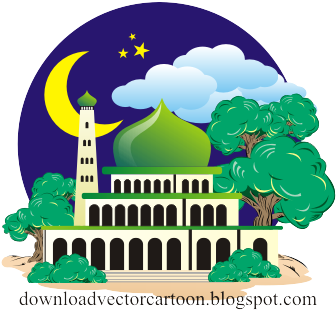 Mosque Cartoon Vector Free Download - Mosque Cartoon Png (444x363)