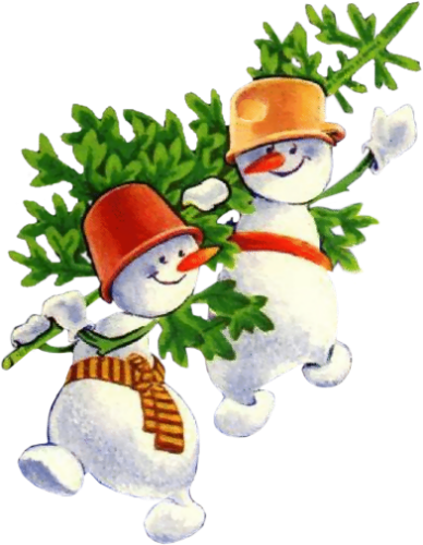 Snowman Jamboree - Retro Vintages Weihnachten, Zuhause Den Baum Karte (388x500)