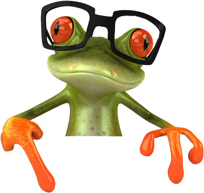 Pointing-frog - Frog With Glasses (480x429)