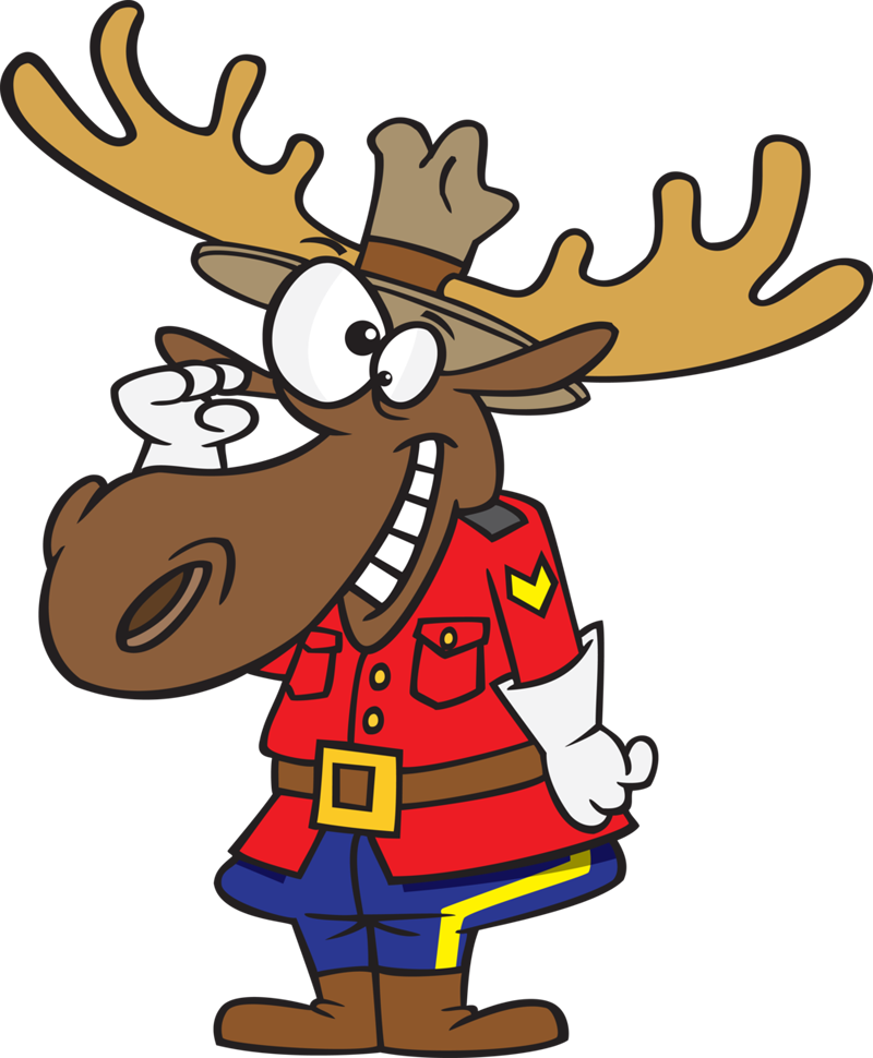 Mountie Moose - Moose With Mountie Hat (800x970)