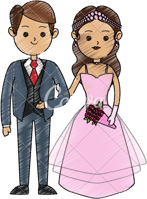 Bride And Groom Cartoon - ジューン ブライド イラスト 無料 (800x800)