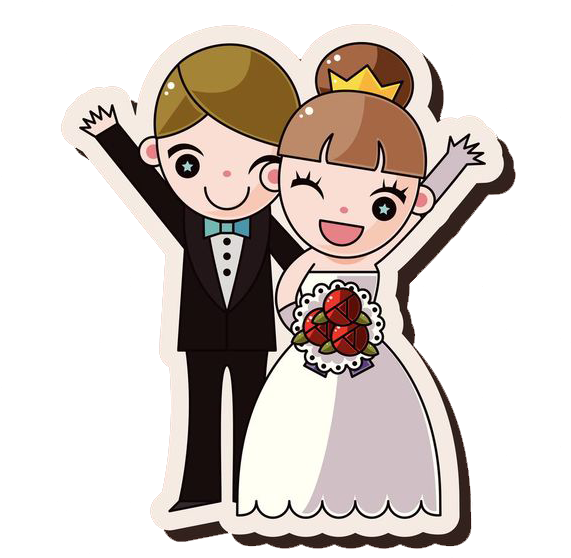 Marriage Drawing Animation Dessin Animxe9 - Cupcake Toppers Bride And Groom (600x600)