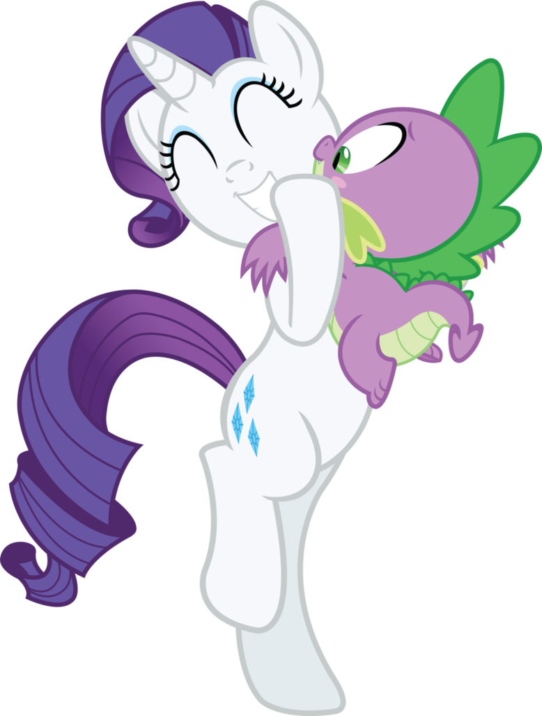 Rarity's Generous Hug By Birthofthepheonix - Spike Rarity Hug (778x1027)