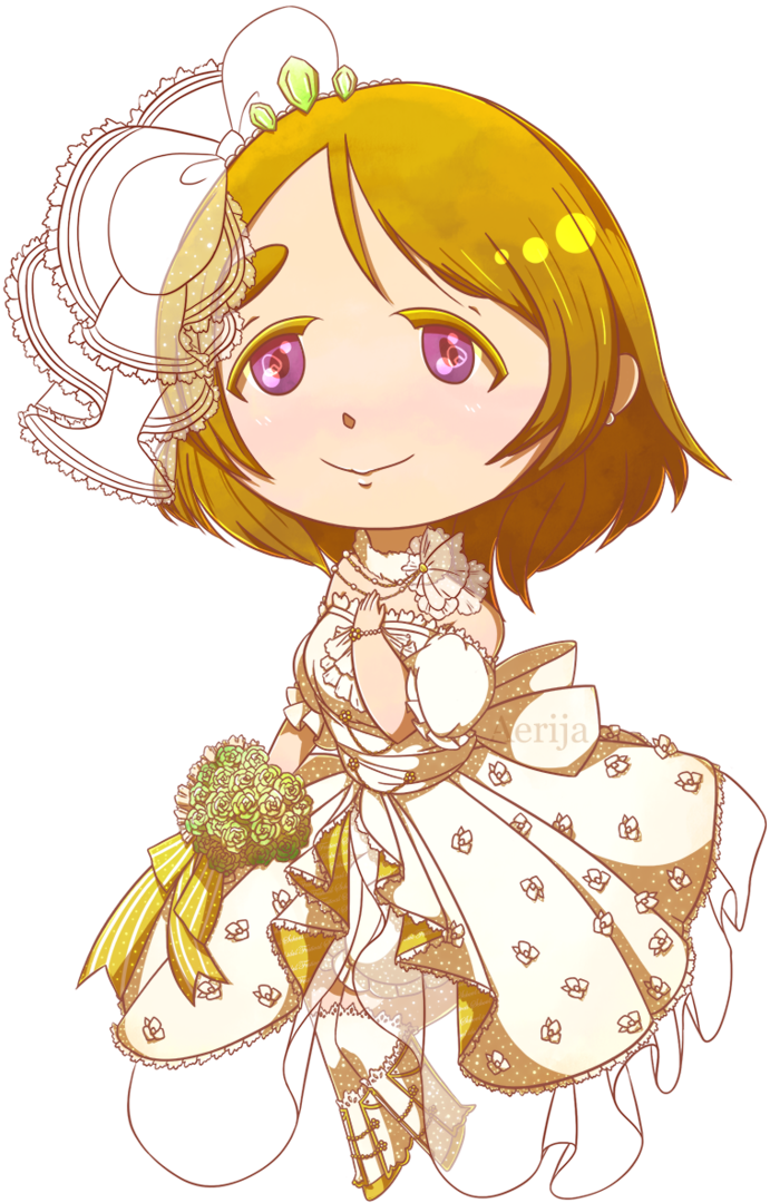 #345 Hanayo Idolized Bride Chibi By Aerija - Illustration (730x1095)