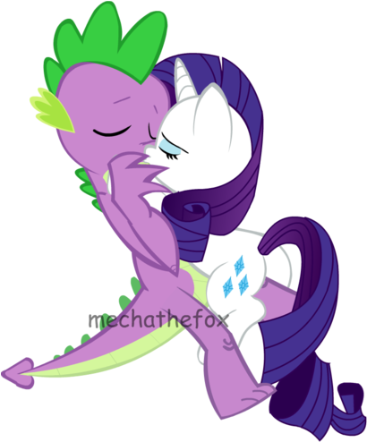 Rarity And Spike In Love (441x500)