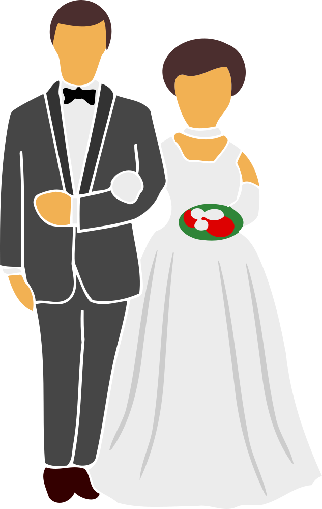Bride And Groom - Marriage Clip Art (633x1000)